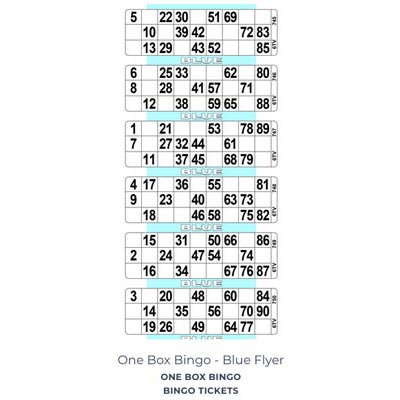 One Box Bingo Blue Flyer - Pub Giant