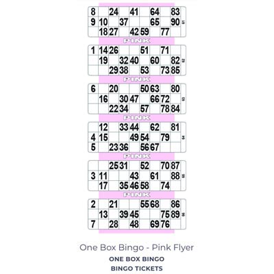 One Box Bingo Pink Flyer - PUB GIANT